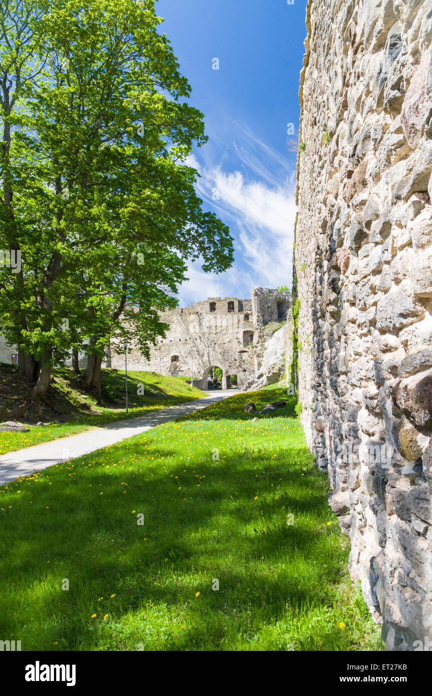 Wehrmauer der Burg Stockfoto