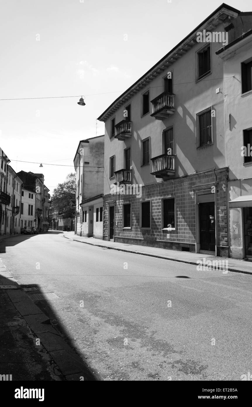 Blick auf alte italienische Straße in Vicenza. klassische Architektur, traditionelle design Stockfoto