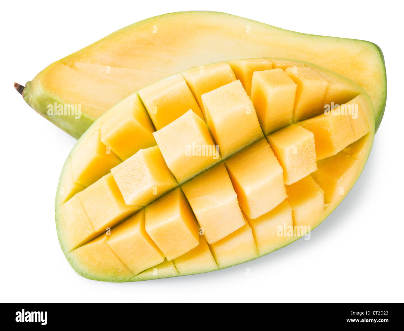 Reife Mango-Frucht. Datei enthält Beschneidungspfade. Stockfoto