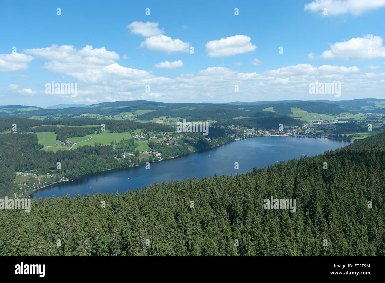 Titisee-Neustadt, Deutschland, Blick über die Ttisee aus der Luft Stockfoto