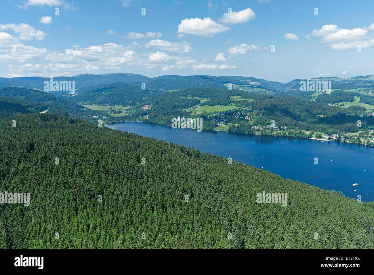 Titisee-Neustadt, Deutschland, Blick über die Ttisee aus der Luft Stockfoto