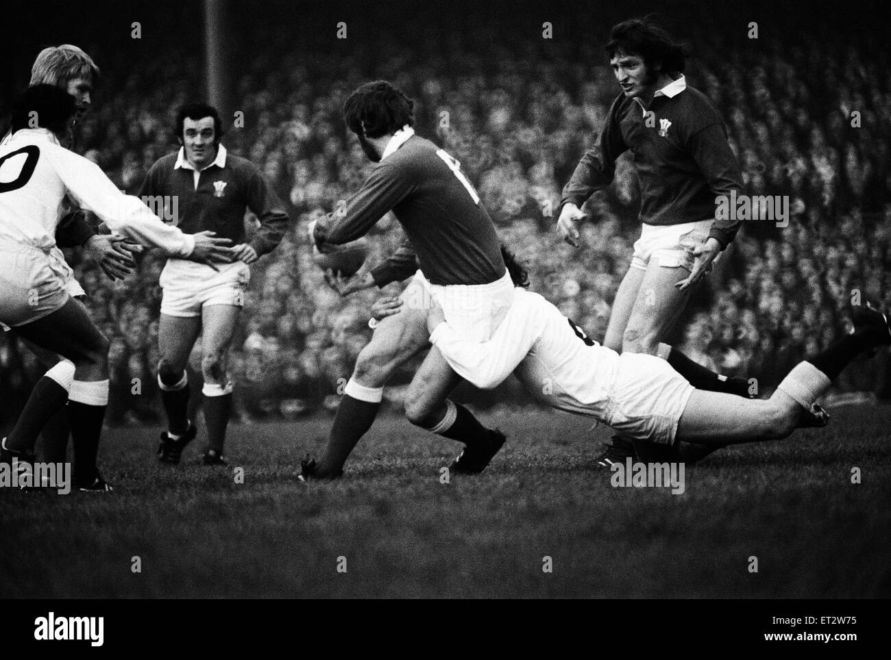 England 9-21 Wales, Rugby Union, Five Nations Championship Match in Twickenham, 17. Januar 1976. Stockfoto