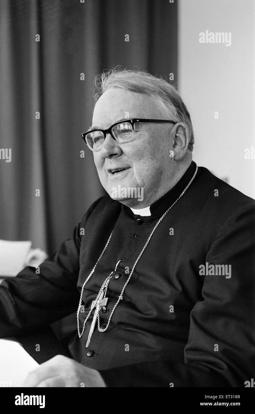 Doktor Patrick Dwyer, der römisch-katholische Erzbischof von Birmingham, Bild, 22. Dezember 1975. Doktor Patrick Dwyer aka G P Dwyer, George Patrick Dwyer. Stockfoto