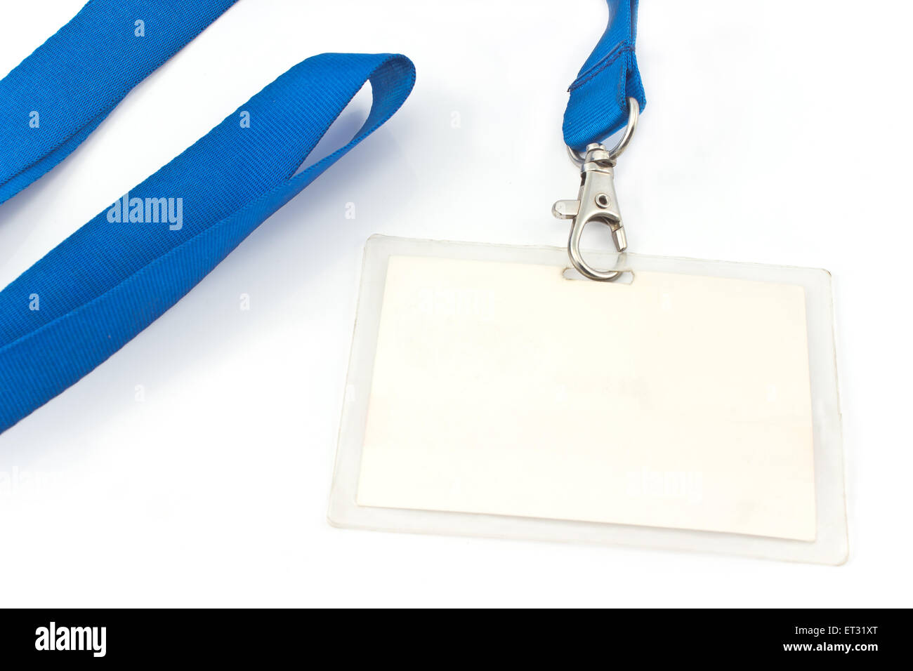 Leere ID Karte Tag isoliert auf weiss Stockfoto