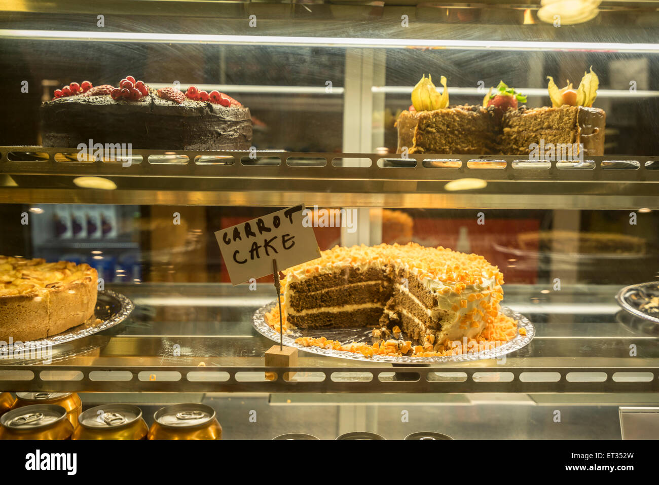 Kuchen in einem kleinen Cafe, Island Stockfoto