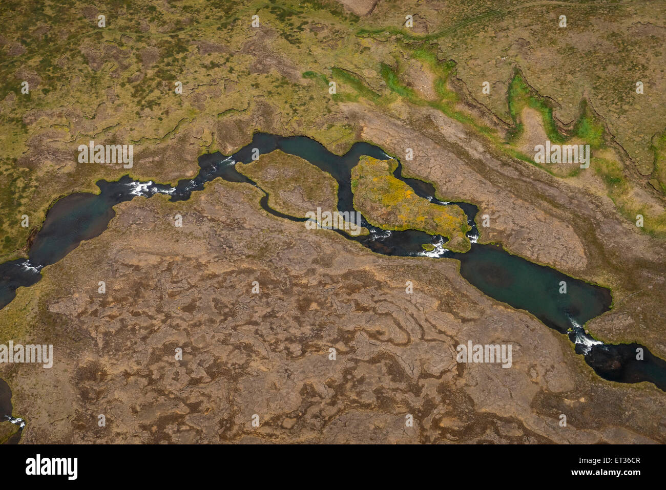 Luftbild des Flusses im Norden Islands Stockfoto