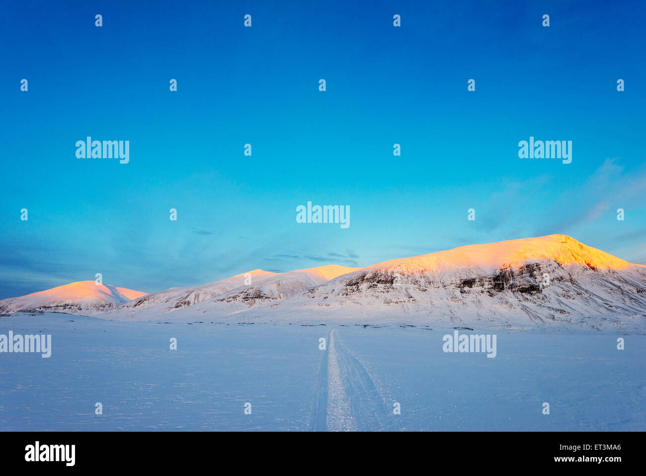 Polarkreis, Lappland, Skandinavien, Schweden, Abisko Nationalpark, Winterlandschaft Stockfoto