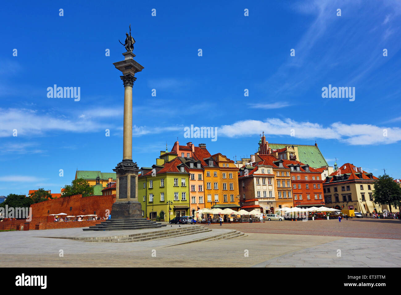 Schlossplatz mit Sigismund (Zygmund) Spalte in Warschau, Polen Stockfoto
