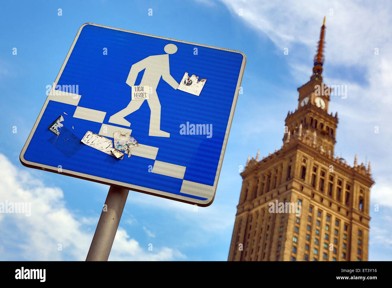 Palast der Kultur und Wissenschaft in Warschau, Polen - Beispiel der stalinistischen Architektur Stockfoto