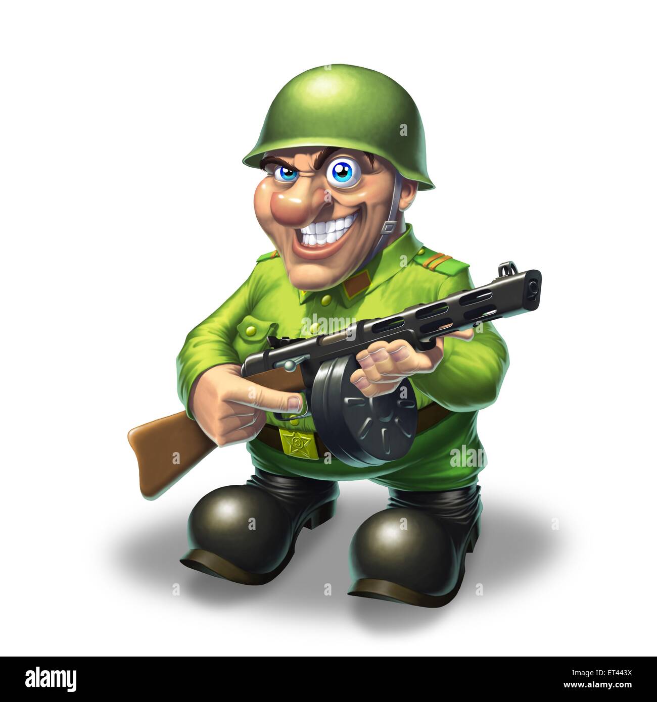 Soldat mit Maschinengewehr Stockfoto