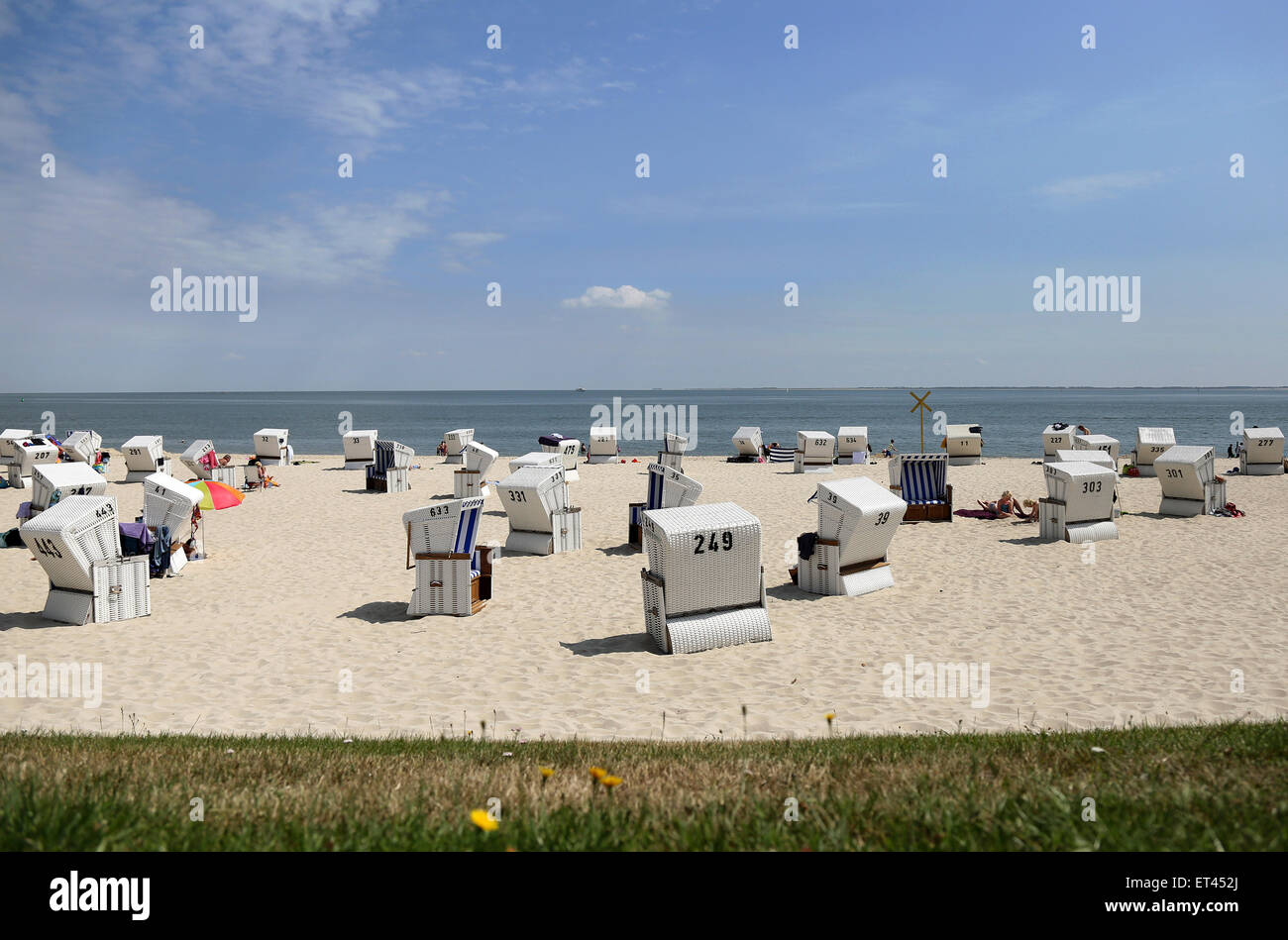 Mit Blick auf den Strand von der Gemeinde Hoernum Sylt, Deutschland Stockfoto