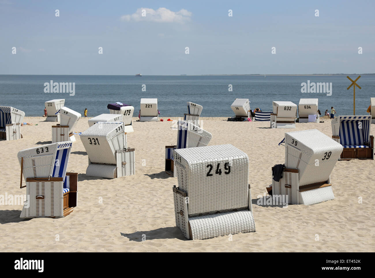 Sylt, Deutschland, Strandkoerbe auf den Strand von der Gemeinde Hoernum Stockfoto