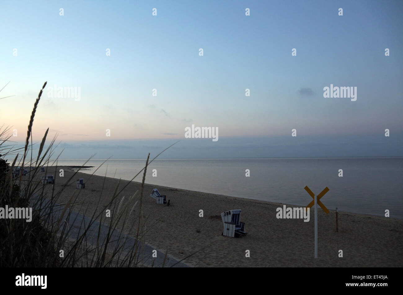 Liste, Deutschland, mit Blick auf die Nordsee in der Abenddämmerung Stockfoto