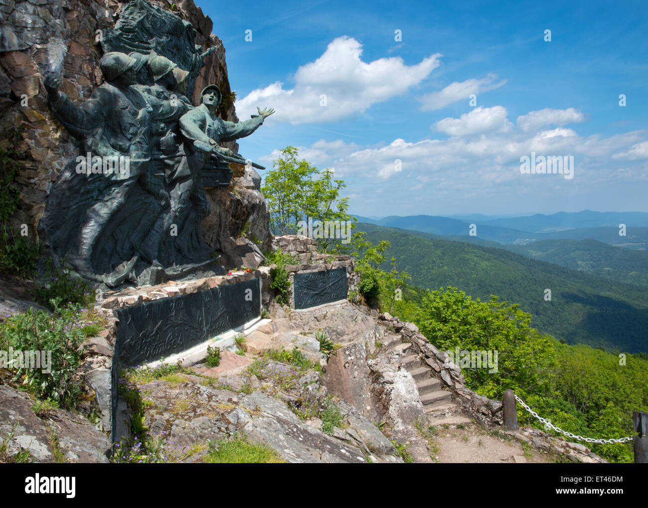 Denkmal des 152. Französische Infanterie-Regiments am Hartmannswillerkopf Hügel, Elsass, Frankreich Stockfoto