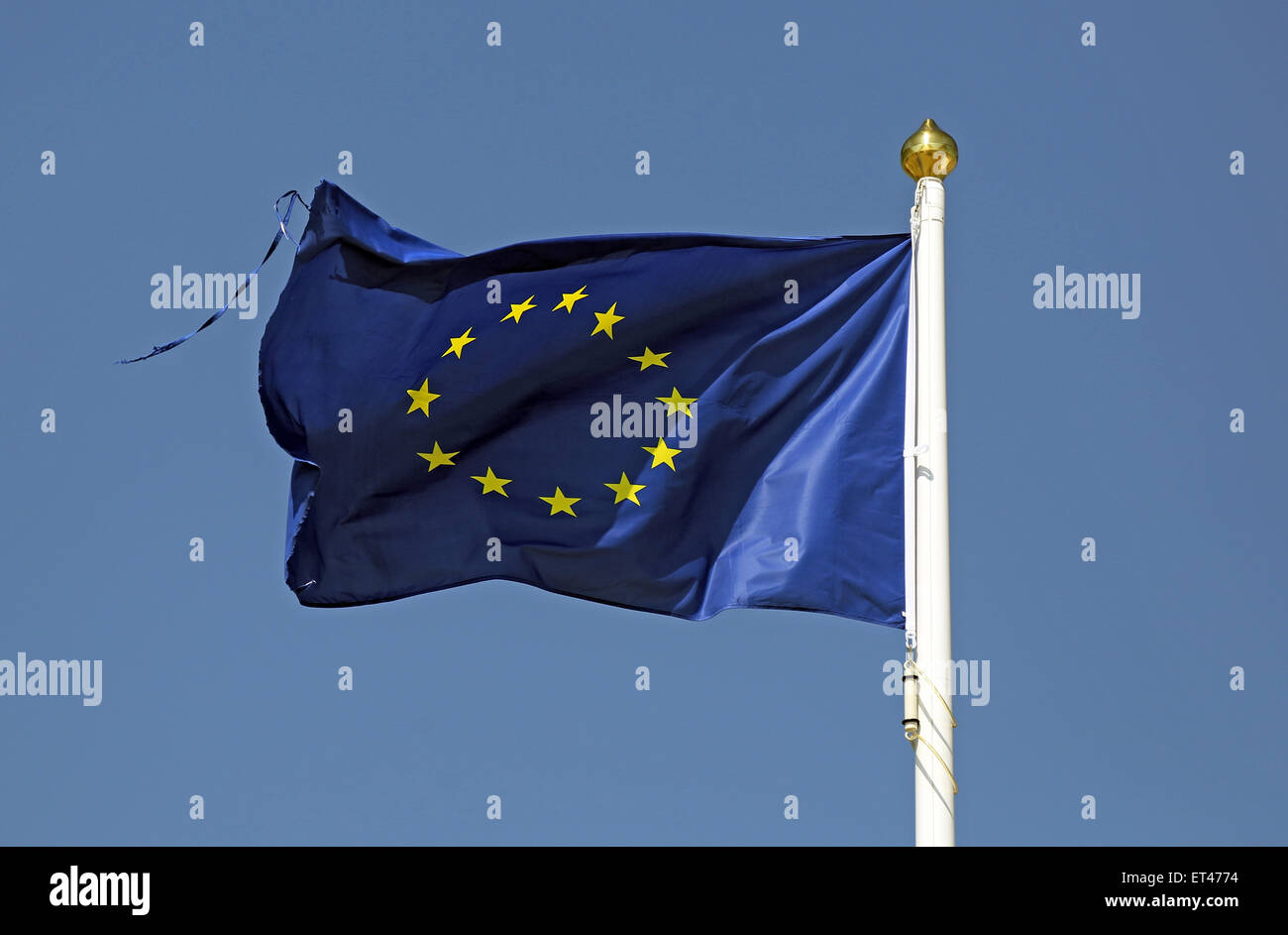 Liste, Deutschland, EU-Flagge Stockfoto