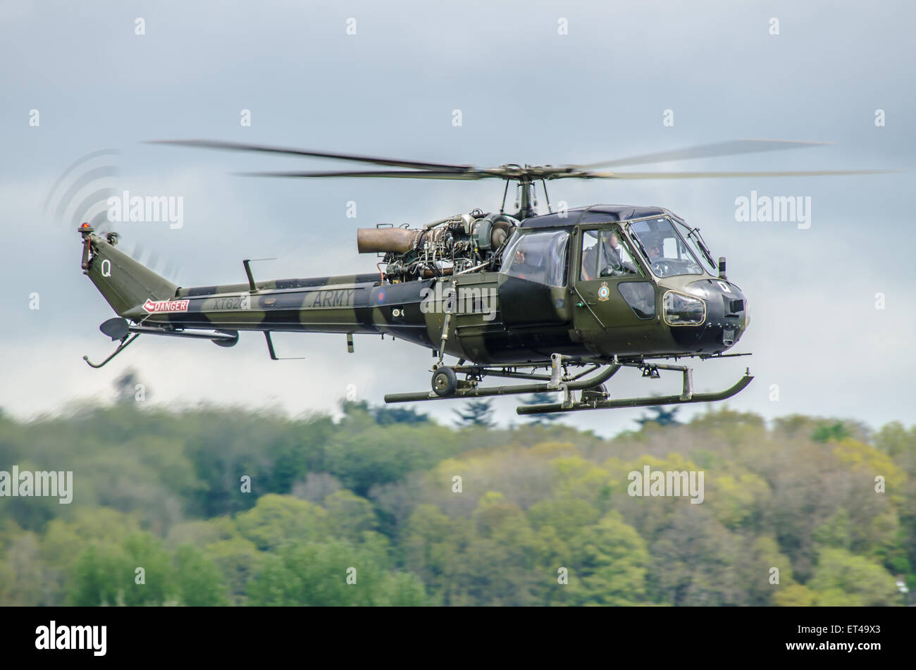 Westland Scout AH1 klassischer Hubschrauber des British Army Air Corps historischer Flug bei einer Flugschau Stockfoto