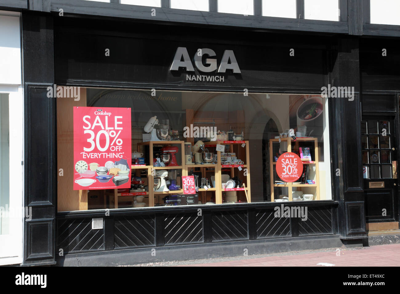 Der Aga-Shop in Nantwich, Cheshire Stockfoto