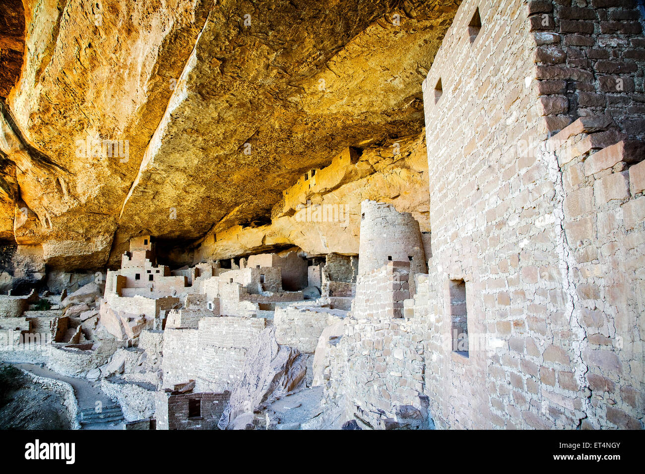 Cliff Palace ist eines der bedeutendsten Pueblo indianischen Ruinen in Mesa Verde Nationalpark, Colorado Stockfoto