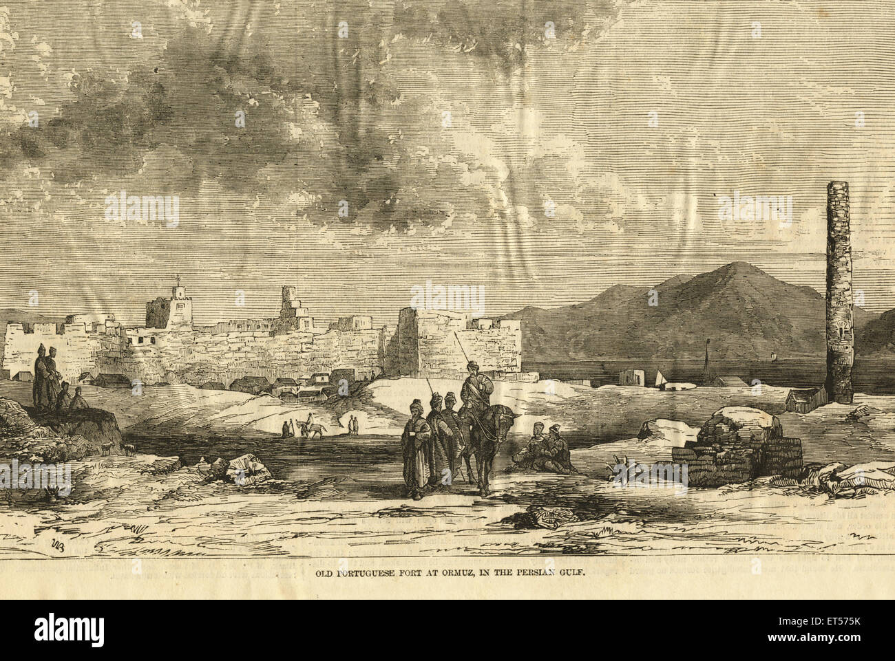 Alte portugiesische Fort in Ormuz im Persischen Golf Stockfoto