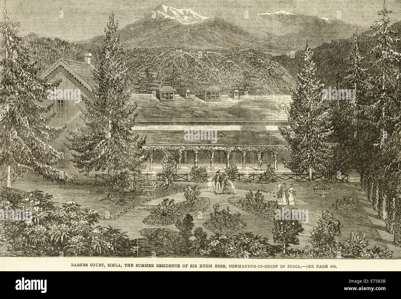 Barnes-Gericht; die Sommerresidenz von Sir Hugh Rose; Oberbefehlshaber von Indien; Simla; Shimla; Himachal Pradesh; Indien Stockfoto