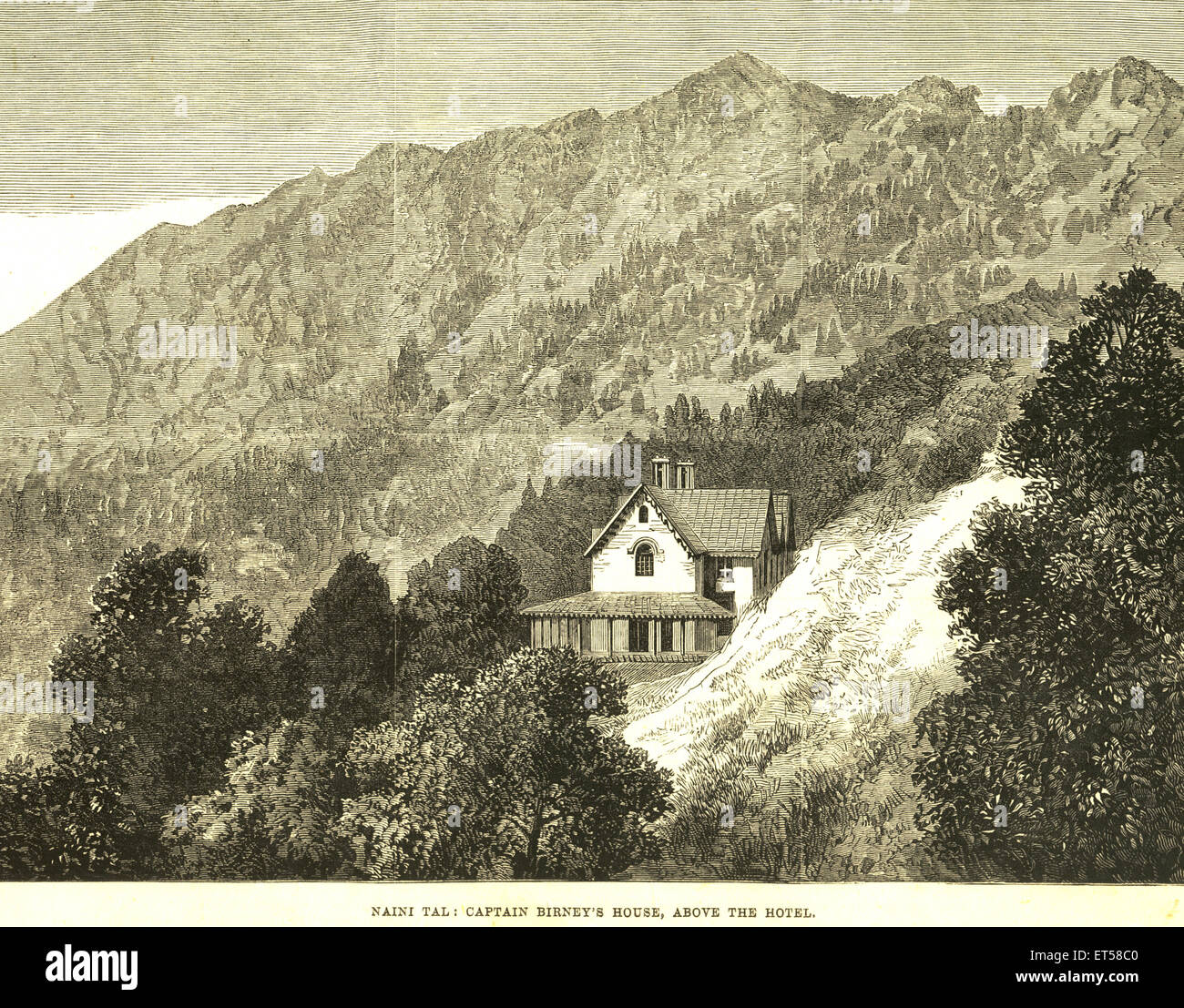 Kapitän Birney Haus; oberhalb des Hotels; Nainital; Uttaranchal; Indien Stockfoto