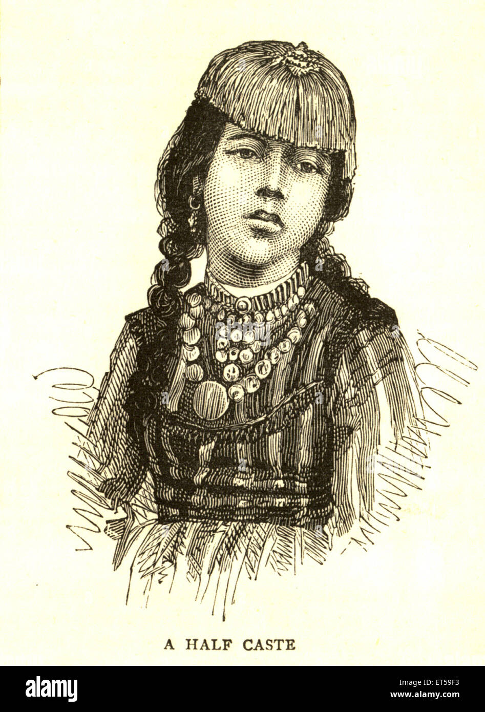Lithografischen Porträts; eine halbe Kaste; Indien Stockfoto