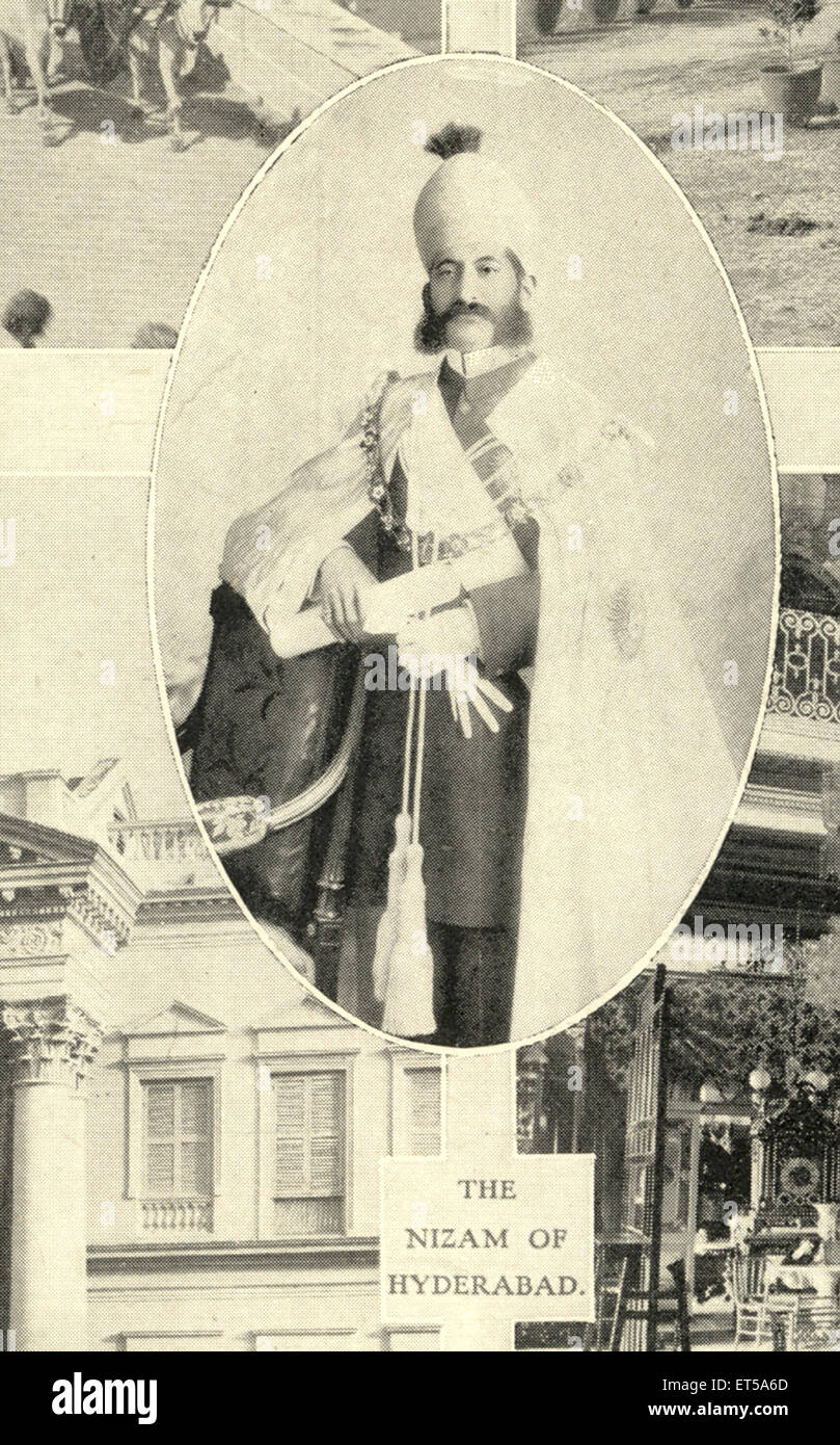 Nizam von Hyderabad, Nizam-ul-Mulk, Reichsadministrator, Hyderabad, Andhra Pradesh, Telengana, Indien, Indisch, Jahrgang 1900s,10 Februar 1906 Stockfoto