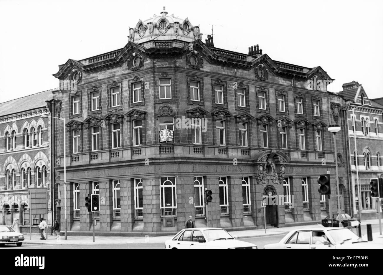 Teesside Chamber Of Commerce hat der ehemaligen Midland Bank in der Ecke des Albert Road und Marton Road, Middlesbrough, für den Preis von ¿100, 000 gekauft. Bild 14. Juli 1988. Stockfoto