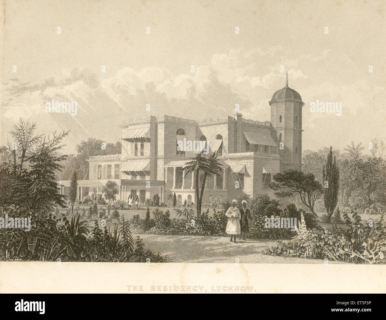 The Residency, Lucknow, Uttar Pradesh, Indien; Indian Rebellion, Meuterei Ansichten, Sepoy Meuterei, alte vintage 1800s Bild Stockfoto