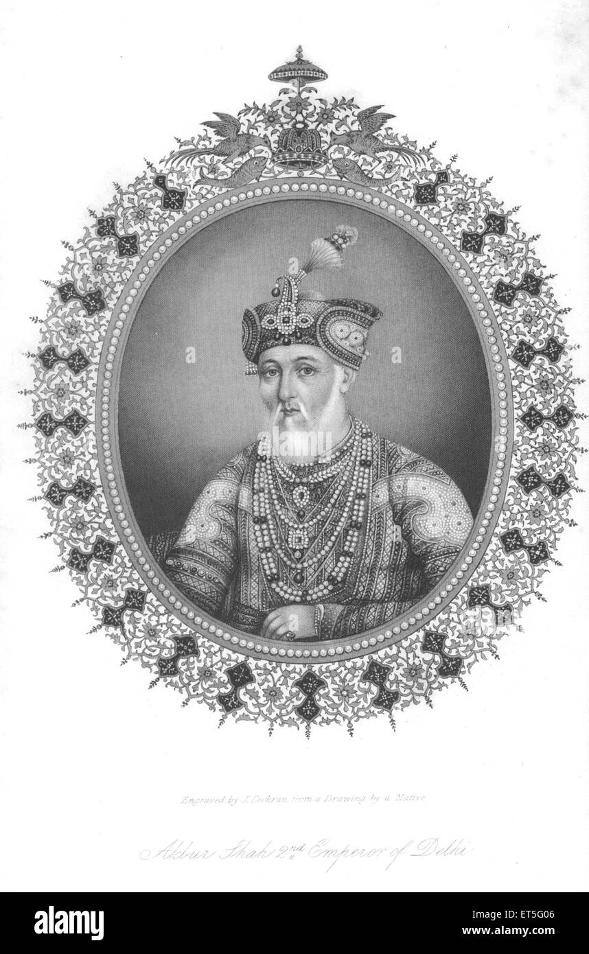 Akbur Shah 2. Kaiser von Delhi; Indien Stockfoto