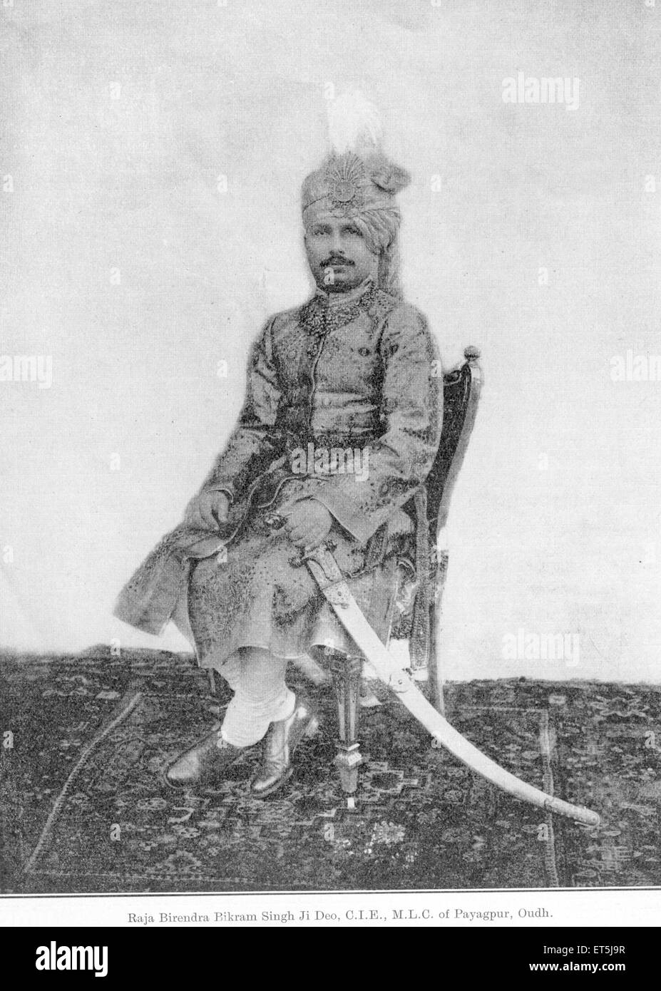 Fürsten von Indien; Raja Birendra Bikram Singh Ji Deo; C.I.E; M.L.C.; Zustand des Payagpur; Oud; Uttar Pradesh; Indien nicht Herr Stockfoto