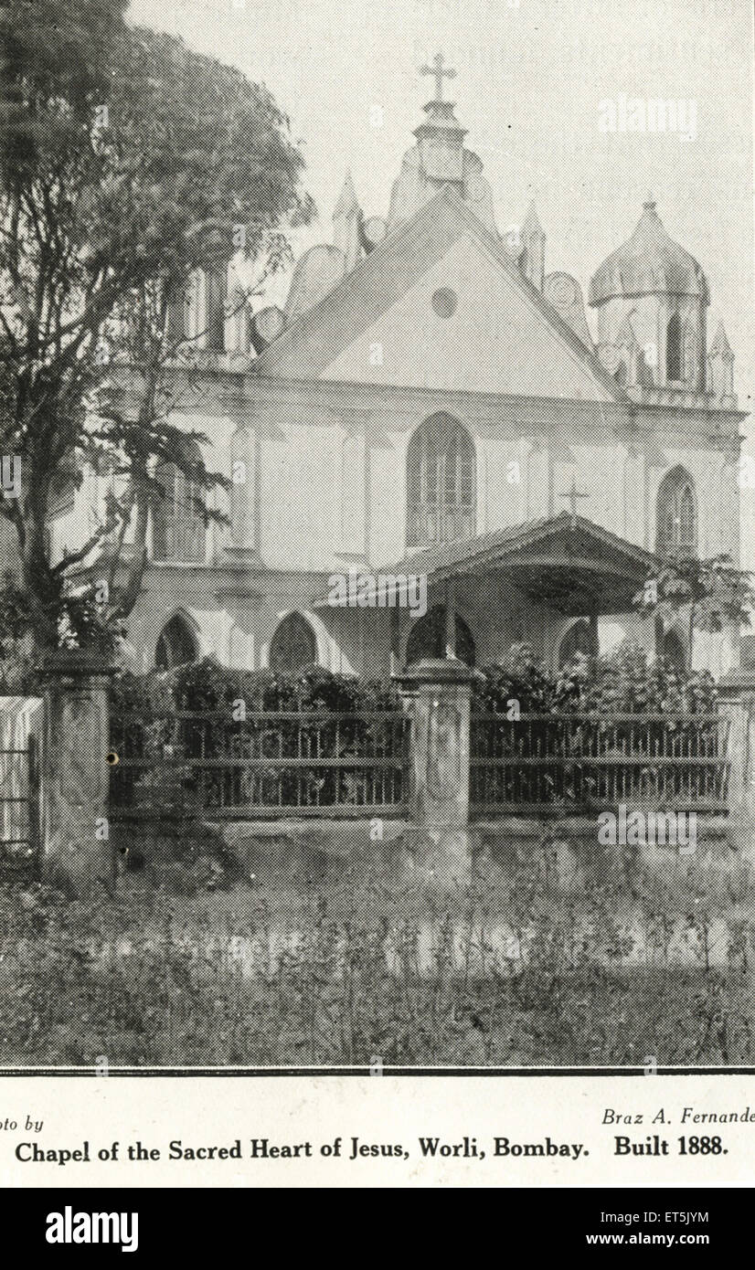 Katholische Gemeinschaft Kapelle des Heiligsten Herzens Jesu im Jahre 1888 erbaut; Worli; Bombay Mumbai; Maharashtra; Indien Stockfoto