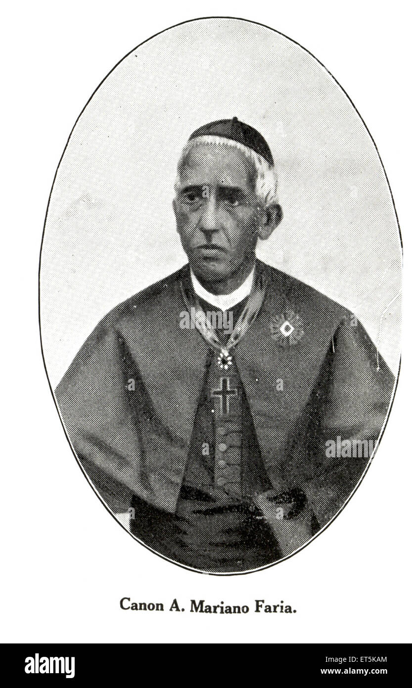Katholische Gemeinschaft; Canon A. Mariano Faria; Bombay; Mumbai; Maharashtra; Indien; Asien; asiatisch; indisch; alter Jahrgang 1900s Bild Stockfoto