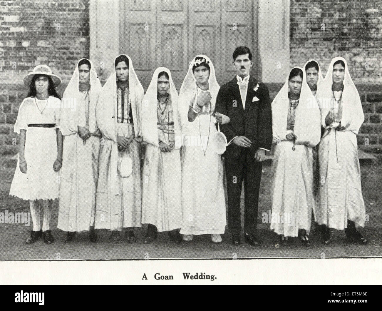Katholische Gemeinschaft; Goan Wedding; Bombay; Mumbai; Maharashtra; Indien; Asien; asiatisch; indisch; alter Jahrgang 1900s Bild Stockfoto