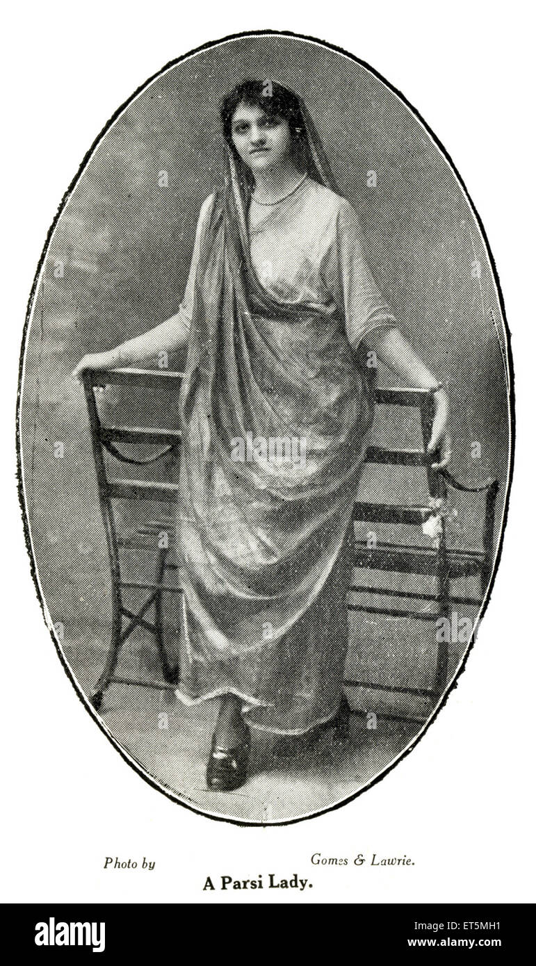 Katholische Gemeinschaft; Parsi Lady; Indien; Asien; Asiatisch; Indisch; alter Jahrgang 1900s Bild Stockfoto