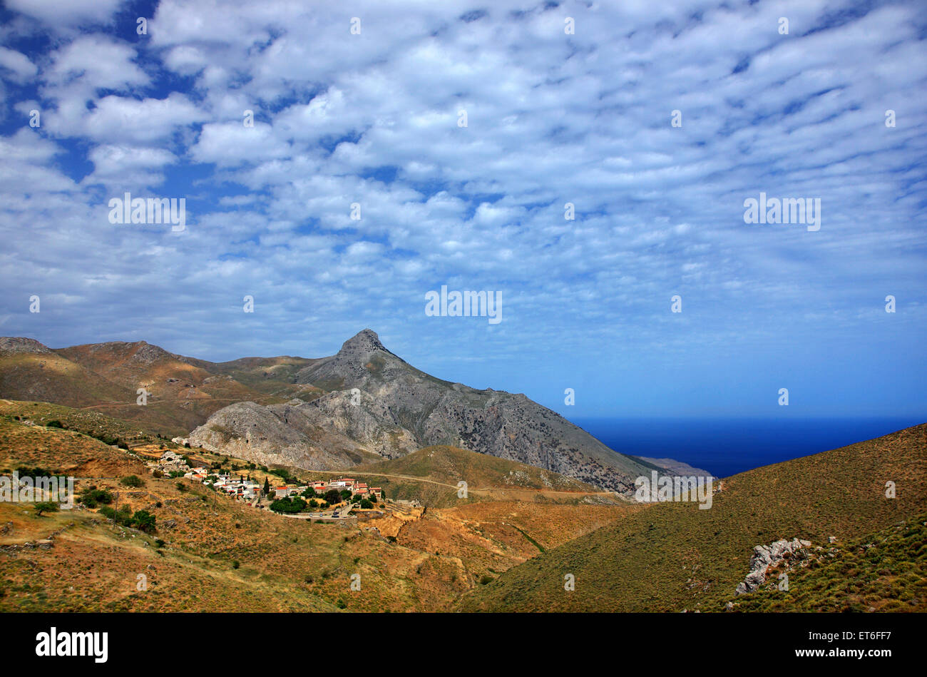 Kapetaniana, eines der schönsten Bergdörfer auf Kreta, Heraklion, auf den Asterousia-Bergen Süd. Stockfoto