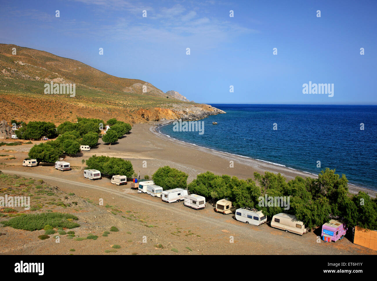 Trypiti Strand am Ausgang eines schönen Canyons, Heraklion, Süd Kreta, Griechenland Stockfoto