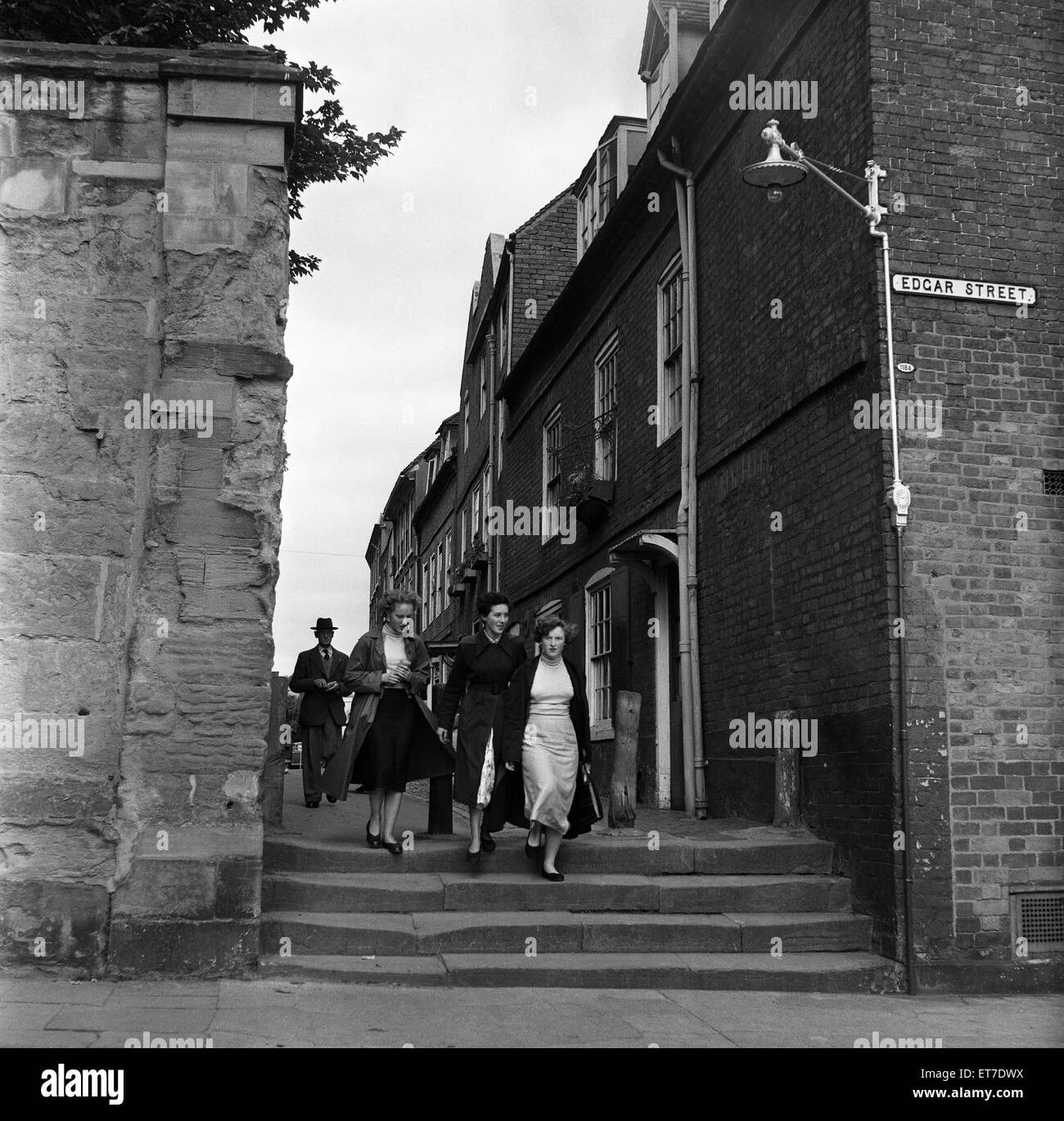 Edgar Street in Worcester, Worcestershire. 24. September 1954. Stockfoto