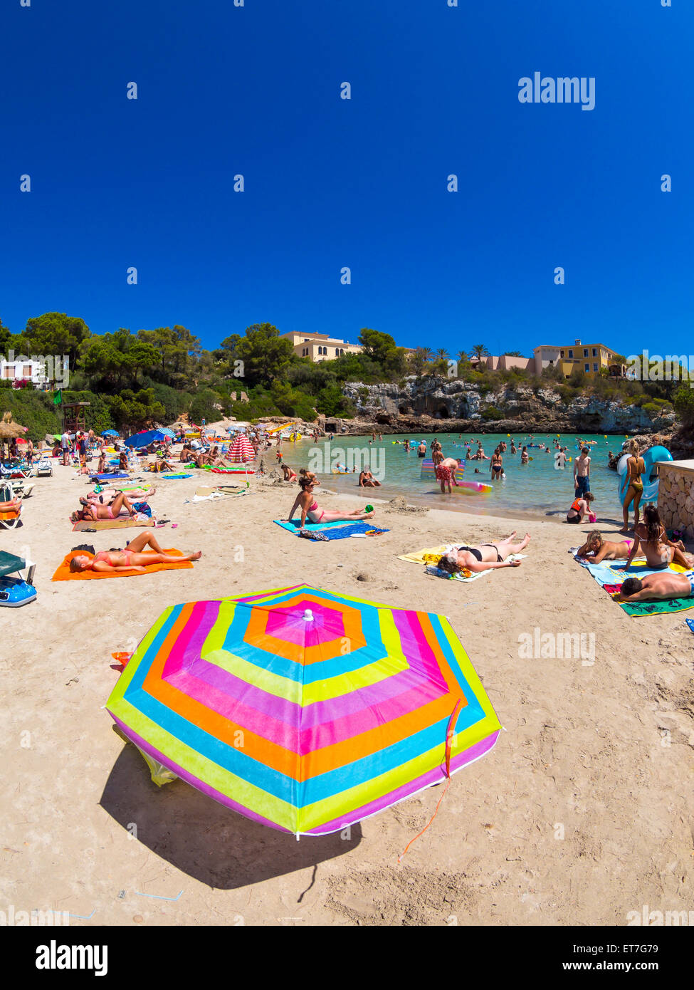 Spanien, Balearen, Mallorca, Strand von Cala Ferrera Stockfoto