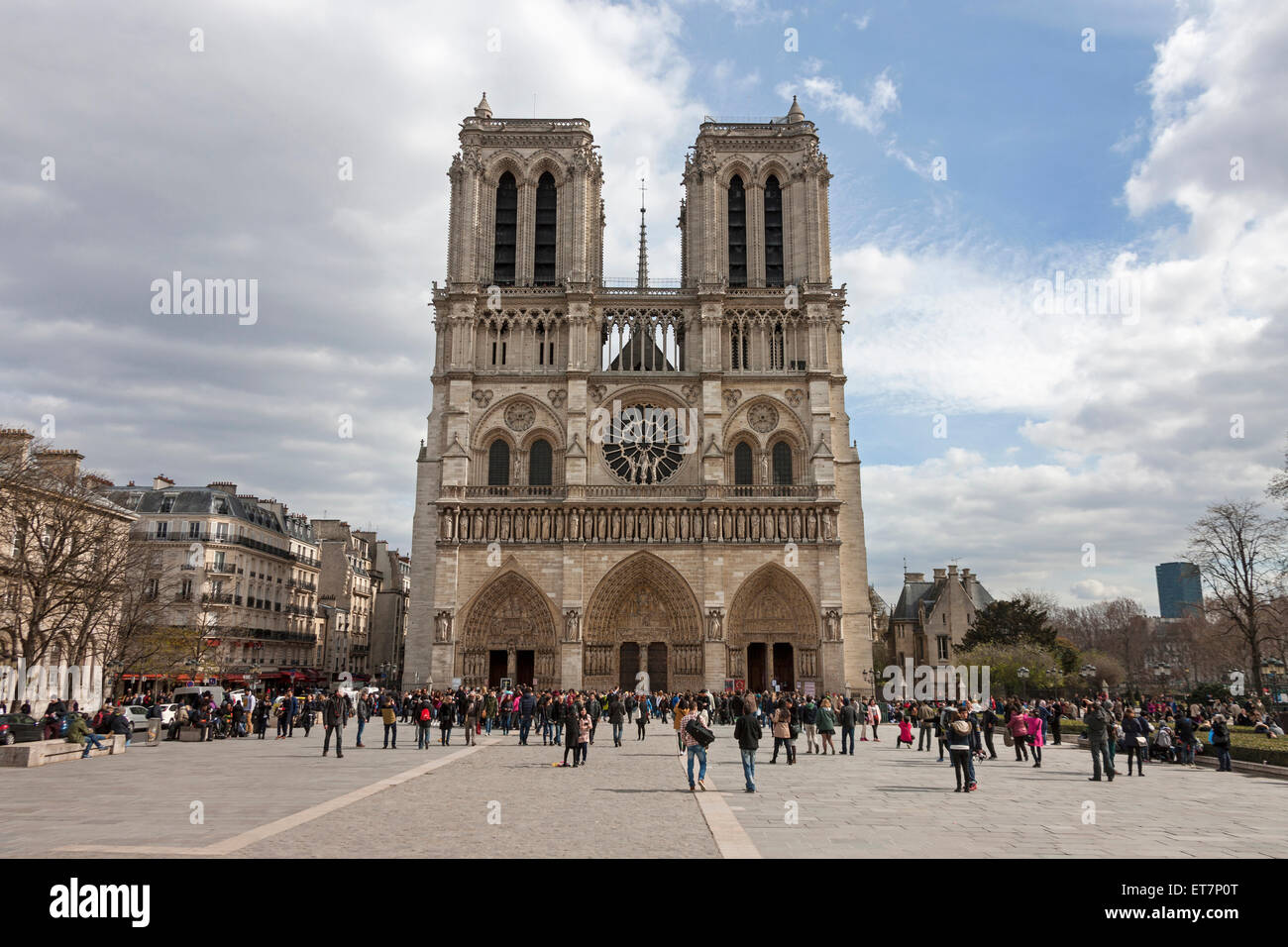 Fassade der Kathedrale, die Kathedrale Notre Dame, Paris, Frankreich Stockfoto