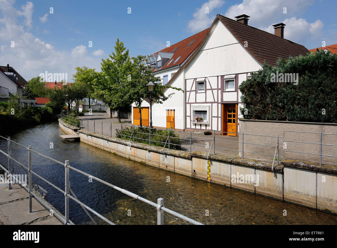 Bad Lippspringe, Deutschland, über die Lippe in der Stadt Stockfoto