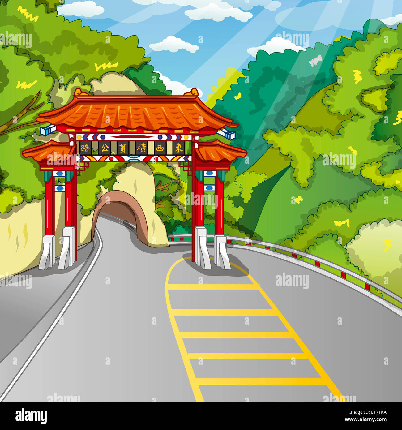 Hualien, Taroko, Taiwan, Illustration-Technik, Stockfoto