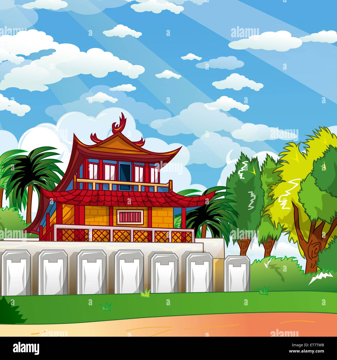 Tainan, Chihkan Turm, Taiwan, Illustration-Technik, Stockfoto