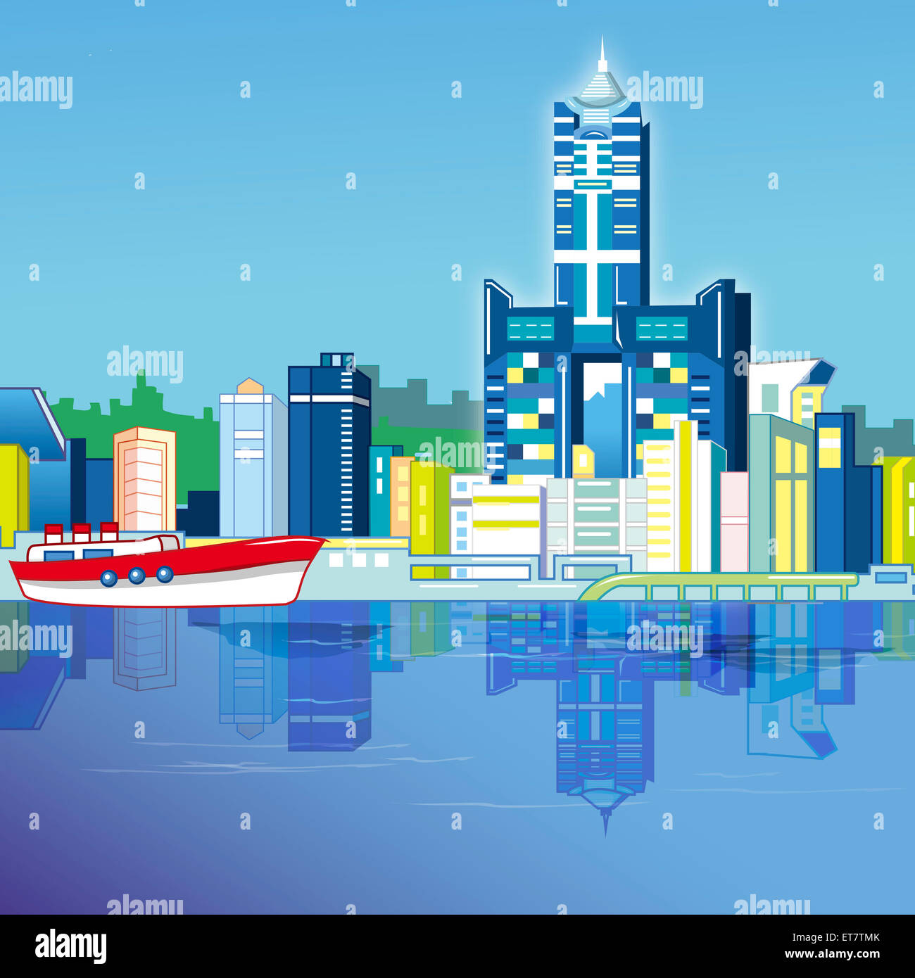 Kaohsiung, Taiwan, Illustration-Technik, Stockfoto