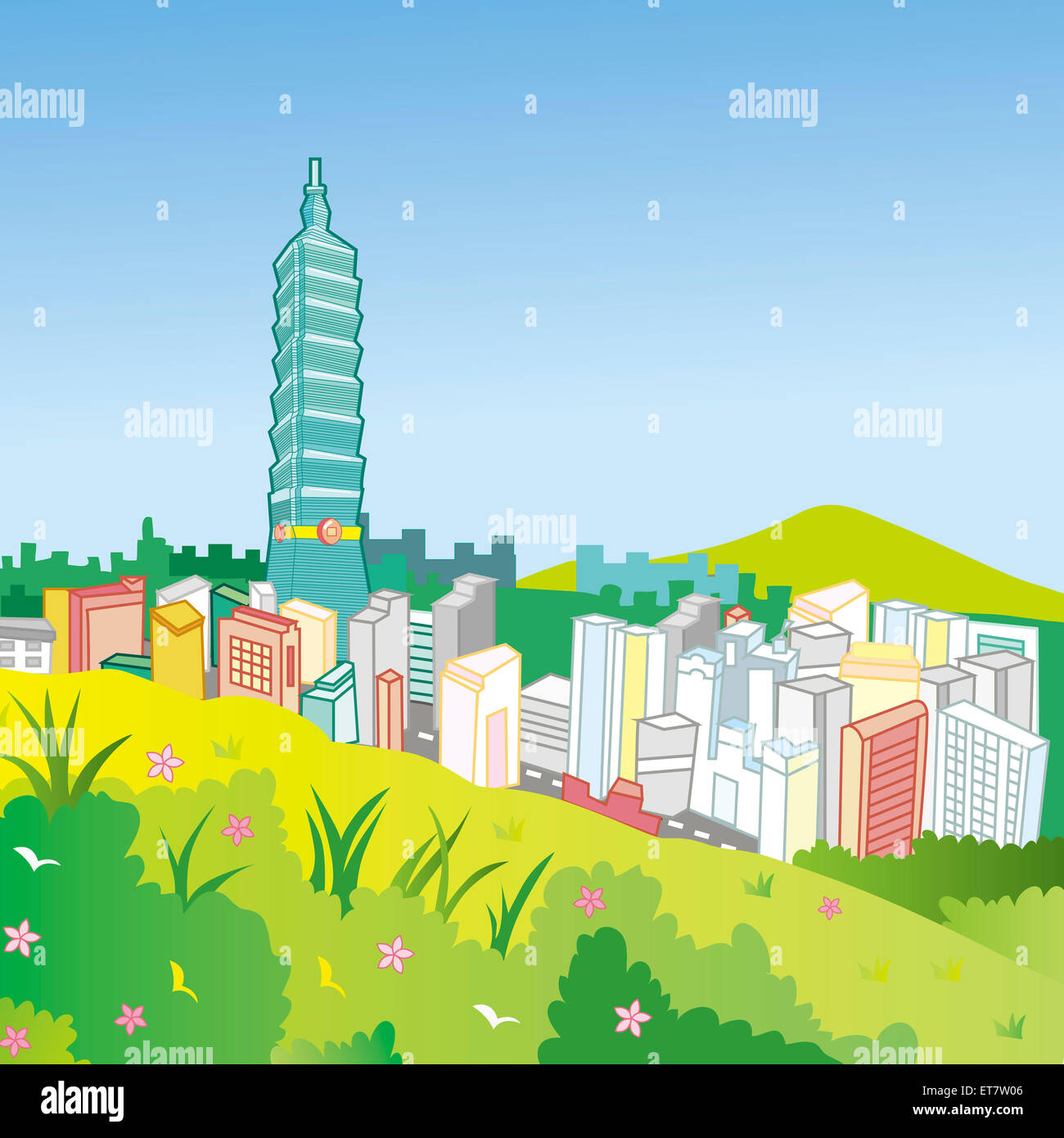 Taipei, Taipei 101, Taiwan, Illustration-Technik, Stockfoto