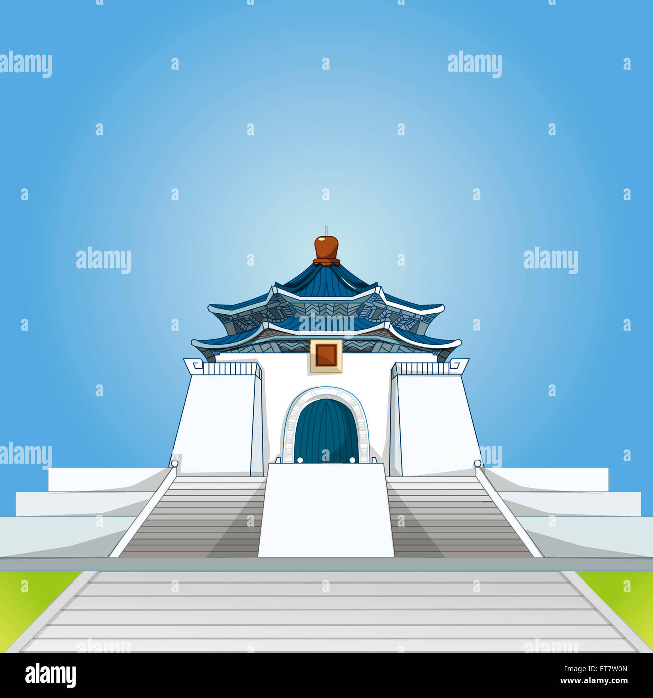 Taipei, Chiang Kaishek Memorial Hall, Taiwan, Illustration-Technik, Stockfoto