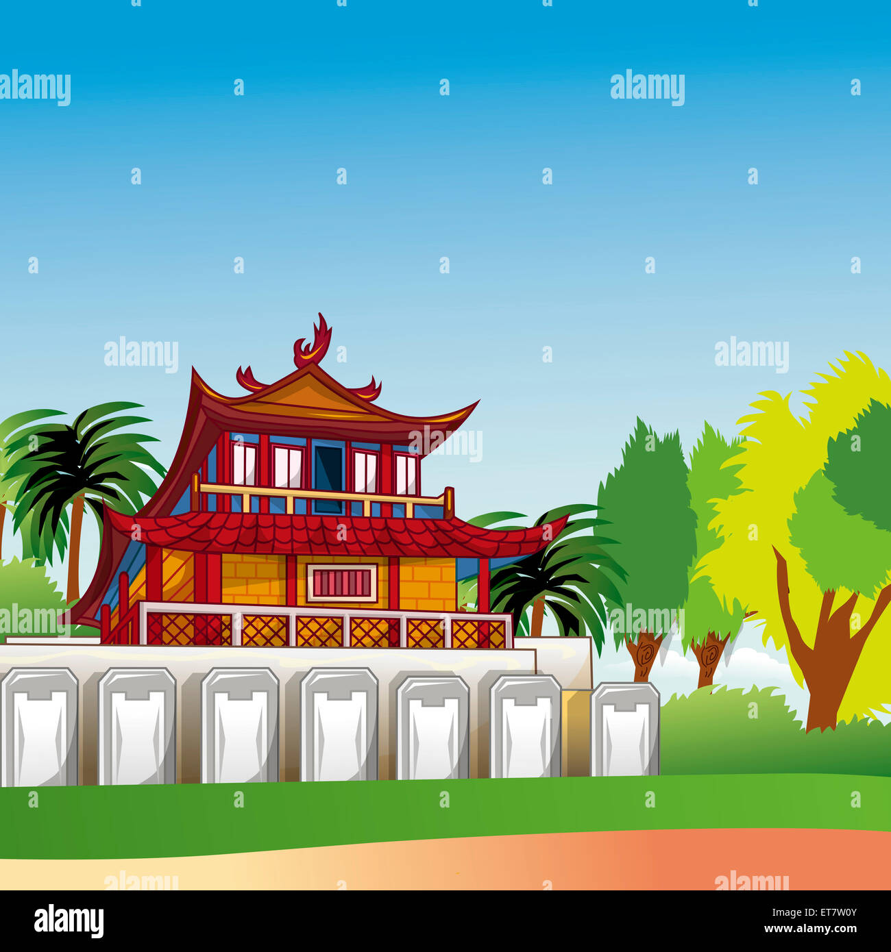 Tainan, Chihkan Turm, Taiwan, Illustration-Technik, Stockfoto