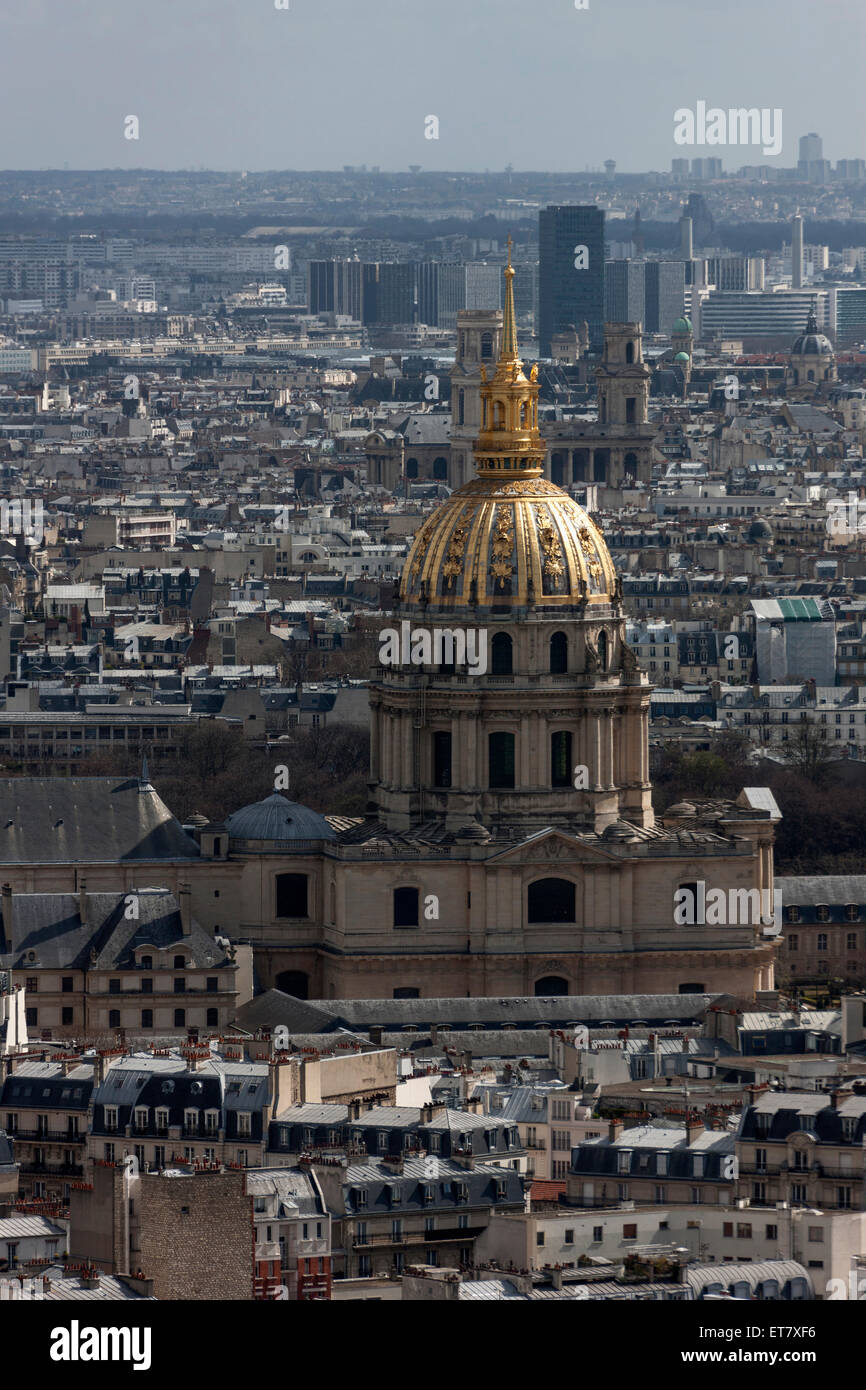 Blick auf das Hotel in der Stadt, Hotel des Invalides, Paris, Frankreich Stockfoto