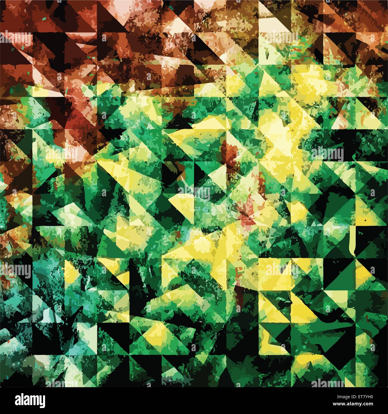Malte abstrakte geometrische Hintergrund von Aquarell auf Papier Textur Dreieck Stock Vektor