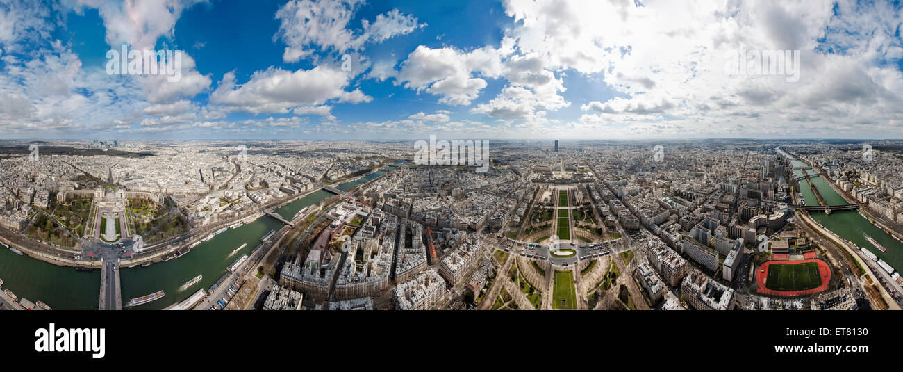 Luftaufnahme des Stadtbildes, Paris, Frankreich Stockfoto